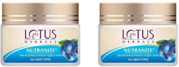 LOTUS HERBALS Nutranite Skin Renewal Nutritive Night Cream pack of 2 (50g)(50g)
