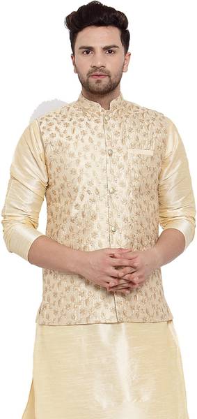 kraft india Sleeveless Embroidered Men Jacket