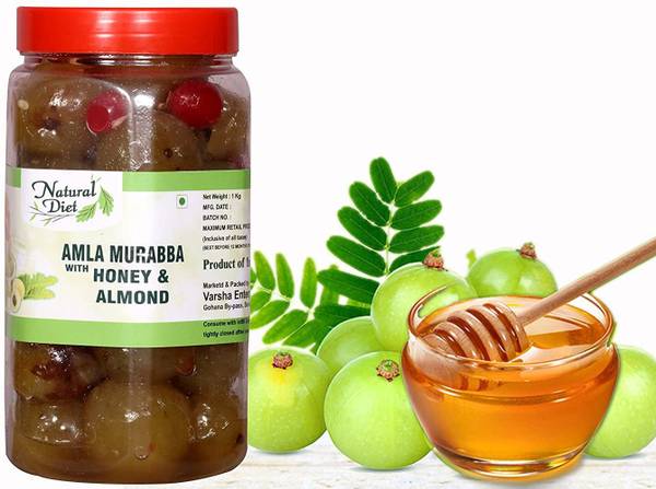 Natural Diet Mother Made Organic Amla Murabba (Marmalade) with Honey (Ingredient: Fenugreek, Muskmelon Seeds , Red Karonda Cherry , Clove, Elam, Cryst...