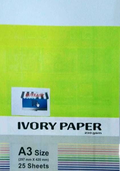 PREMIUM QUALITY IVORY PAPER UNRULED A4 SIZE = 210*297 MM 210  gsm Drawing Paper - Drawing Paper