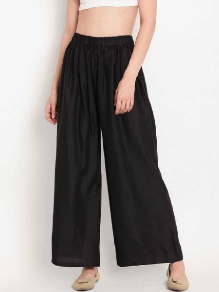 SarvSamarth Creation Relaxed Women Black Trousers