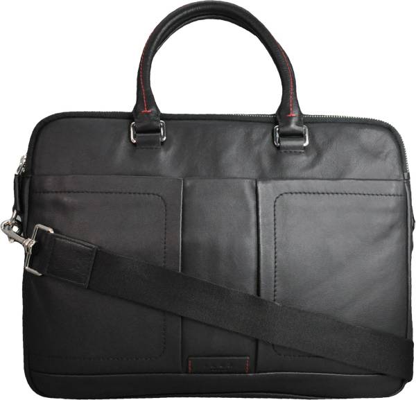 Ilex London Black Messenger Bag 7729BLACK BUSINESS BAG WITH TOP ZIP CLOSURE