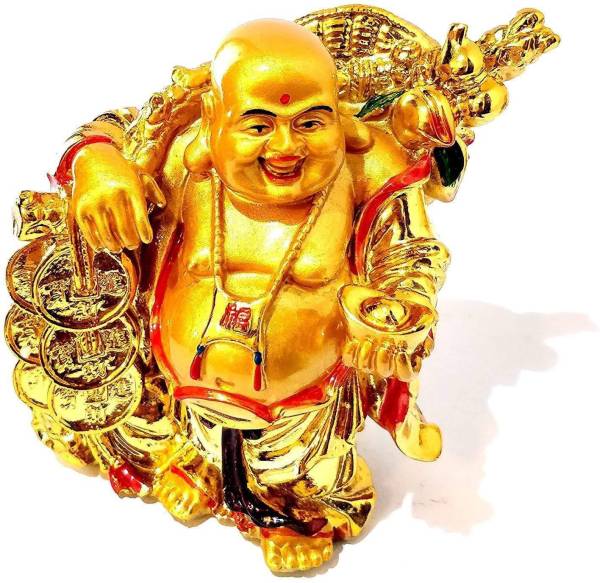 Ripe India Laughing Buddha Medium Statue (5 inches), Happy Man for Good Luck, Wealth, Decorative Showpiece - 12 cm