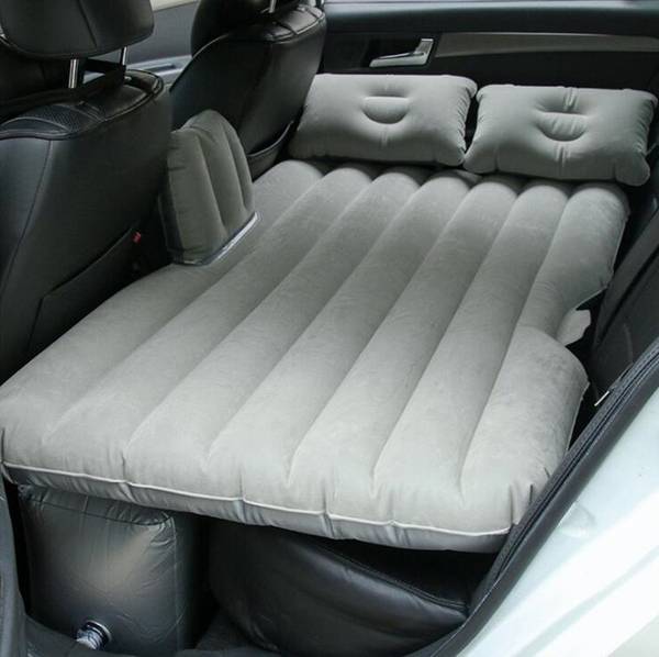 Techtest Car Bed Travel Sleeping Back Seat Comfortable Vehicle with Electric Pump Car Inflatable Bed Two Pillows Travel Comfortable 5 in 1 Air Sofa Mu...