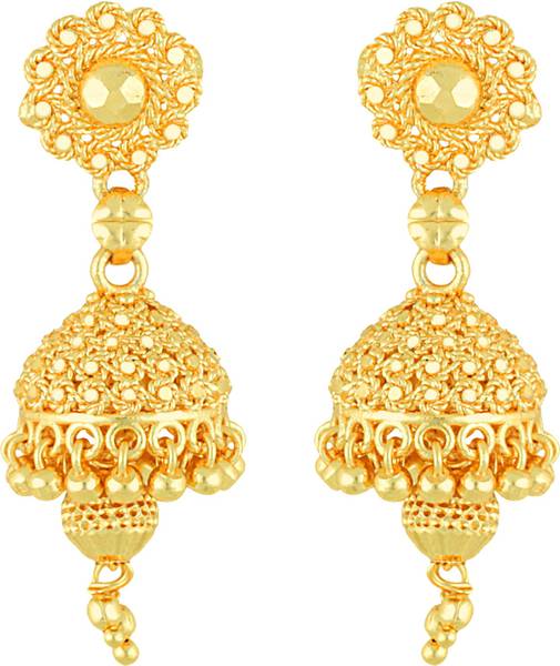 MEENAZ Traditional South Screw Back 1 one gram gold wedding bridal Stylish fancy party wear Ethnic Indian Temple jewellery Studs Big Meenakari Flower ...