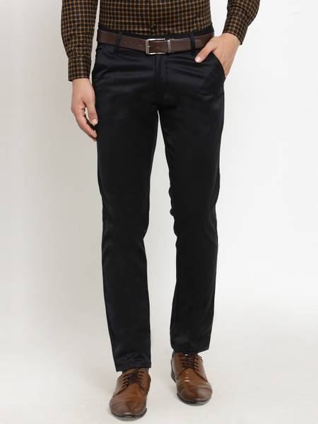 JAINISH Regular Fit Men Black Trousers