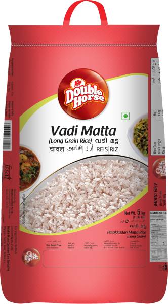 Double Horse Jyothi Vadi Matta Rice 5kg|Long Grain Rice| Palakkadan Matta Rice 5kg Red Jyothi Rice (Long Grain, Boiled)