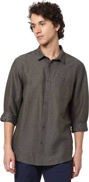 JACK & JONES Men Solid Casual Grey Shirt