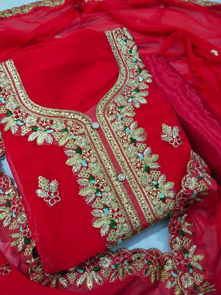 ICCHIT FAL Georgette Embroidered Salwar Suit Material