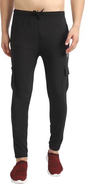 RUNNING MACHINE Solid Men Black Track Pants