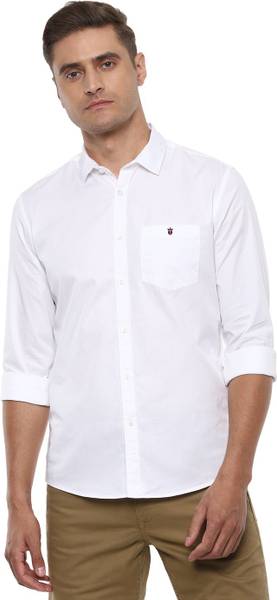 LOUIS PHILIPPE Men Solid Casual White Shirt