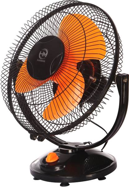 HM 12 Inch Stylo Blacky Wall cum Table Fan 300 mm Silent Operation 3 Blade Table Fan