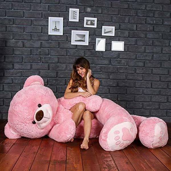 AVS Hugable Stuffed Spongy Cute Soft Teddy Bear Pink 6 Feet