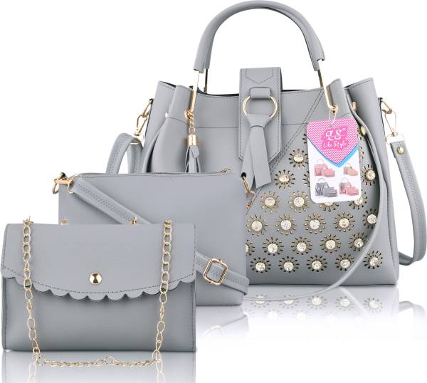 Women Grey Messenger Bag - Extra Spacious  (Pack of: 3)