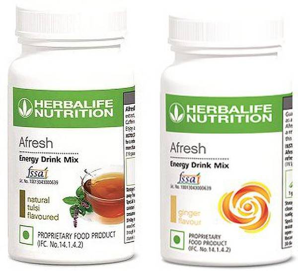 HERBALIFE Afresh Energy Drink Mix Tulsi Flavor & Ginger Flavor For