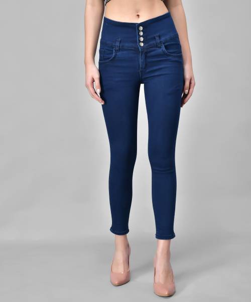 Creatywitty Slim Women Dark Blue Jeans