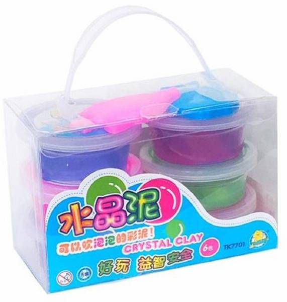 MAMU Crystal Clay Slime Non-Sticky Slime Putty Set of 6 Multicolor Putty Toy Multicolor Putty Toy