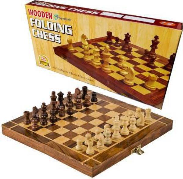 Kmc kidoz wooden chessboard with 32 chessman Board Game Accessories Board Game Strategy & War Board Game