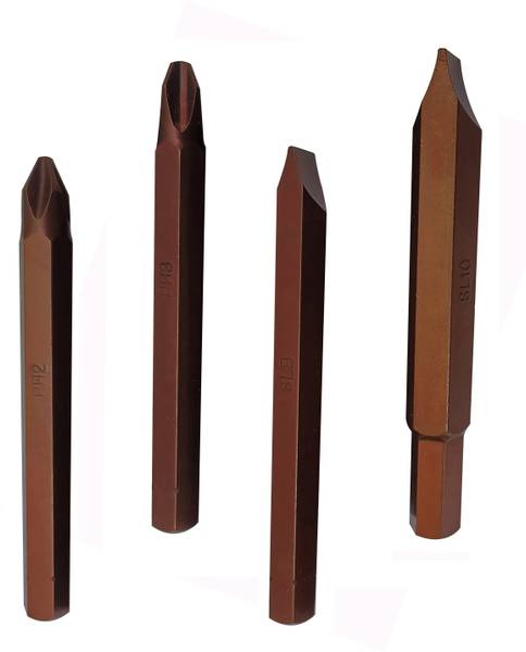 Inditrust Heavy duty 4pc Magnetic Impact Driver bits size +PH2 ,+PH3, SL8 AND SL10 Screwdriver Bit Set