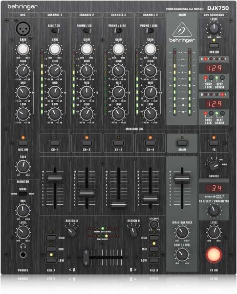 Behringer Pro Mixer DJX750 Professional 5-Channel DJ Mixer with Advanced Digital Effects and BPM Counter Digital Sound Mixer