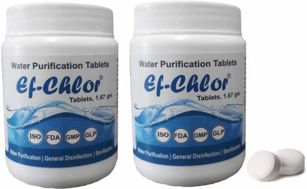 Ef-Chlor Water Purification Tablets for Purify Overhead and Underground Tanks Water Safe, simple, easy to use Pills Water Disinfectant tablets( 1Table...