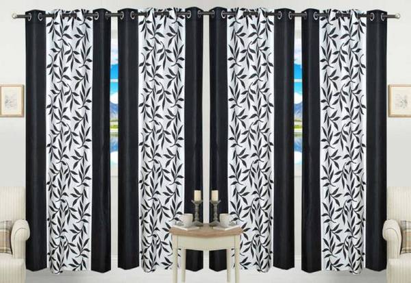 Wacky 275 cm (9 ft) Polyester Room Darkening Long Door Curtain (Pack Of 4)
