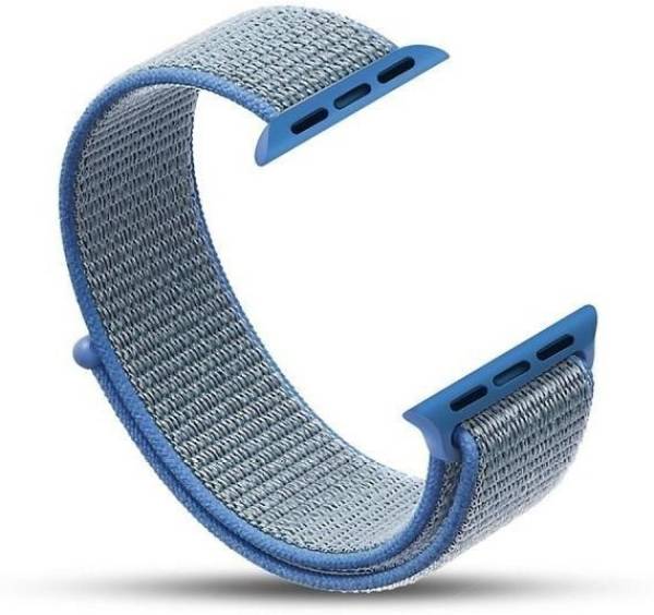 Juberous Soft Lightweight Breathable Nylon Loop Sport 42mm/44mm Band Sky Blue Smart Watch Strap