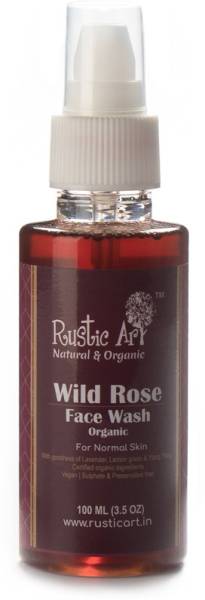 RUSTIC ART Organic Wild Rose 100ml Face Wash