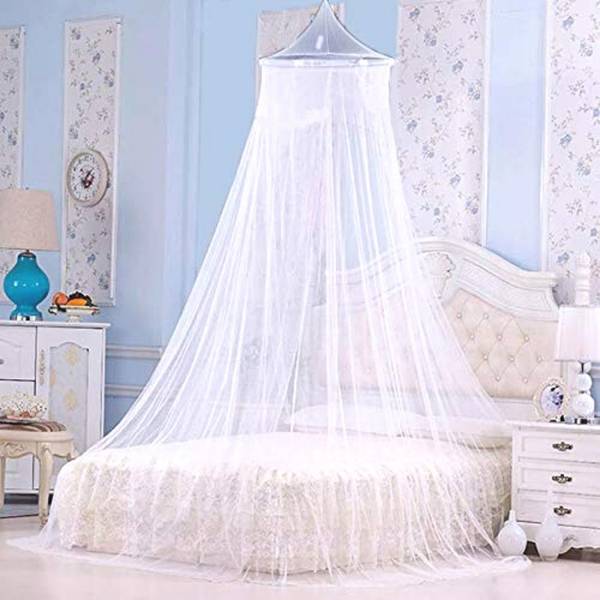 Maruti Enterprise Polyester Adults Washable Portable Double Bed7*7 (Round-Canopy) Mosquito Net