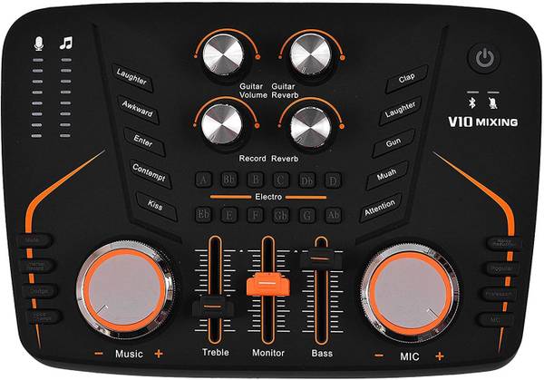 Xtreme Acoustics XA-V10 Portable audio mixer for recording live, mobile sound card with bluetooth connectivity for live streaming/podcasting/karaoke w...