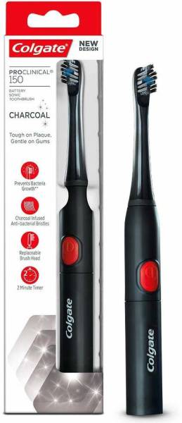 Colgate Pro-Clinical 150 Charcoal Battery Toothbrush (Black) Extra Soft Toothbrush