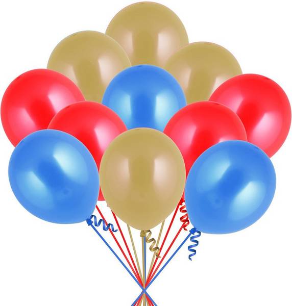 PARTY MIDLINKERZ Solid 51Pcs Golden, Red And Blue Metallic Balloons For Ballons For Decorating Balloon