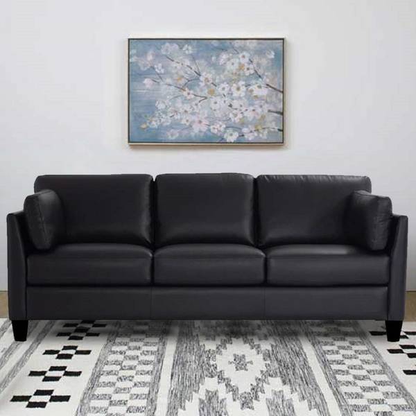 Gnanitha leather best sale sofa