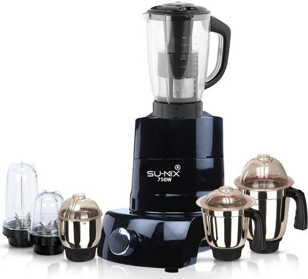 Su-mix Mixer Juicer Grinder with 6 Jar (2 Bullet Jar, 1 Juicer Jar with filter , 1 Large Jar, 1 Medium Jar and 1 Chutney Jar)-SA20-SMX-245 750 Juicer ...