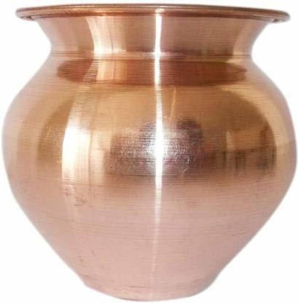 Rudram Brass Pooja Lota / Designer Lota / Pure Brass Lota / Diamond Cutting Lota Brass Kalash (Gold) Copper Kalash