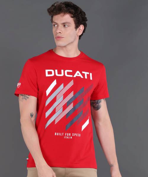 DUCATI Printed Men Round Neck Red T-Shirt