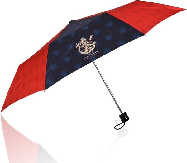 EUME Official RCB 3 Fold Hand Open Small Umbrella  (Red, Blue)