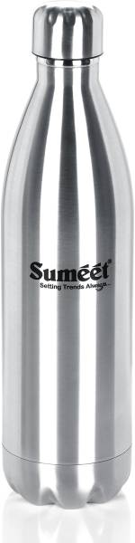 Sumeet Stainless Steel Double Wall Flask/Water Bottle,24 Hours Hot & Cold,1000 ml, Silver 1000 ml Flask