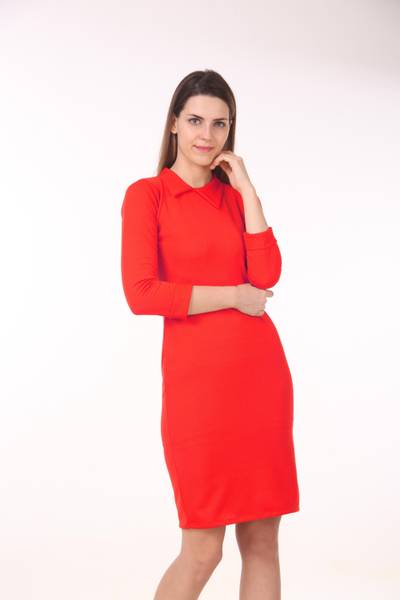 DyrectDeals Women Bodycon Red Midi/Calf Length Dress