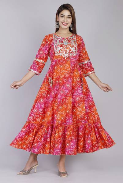 NIA AMORA Women Printed Anarkali Kurta
