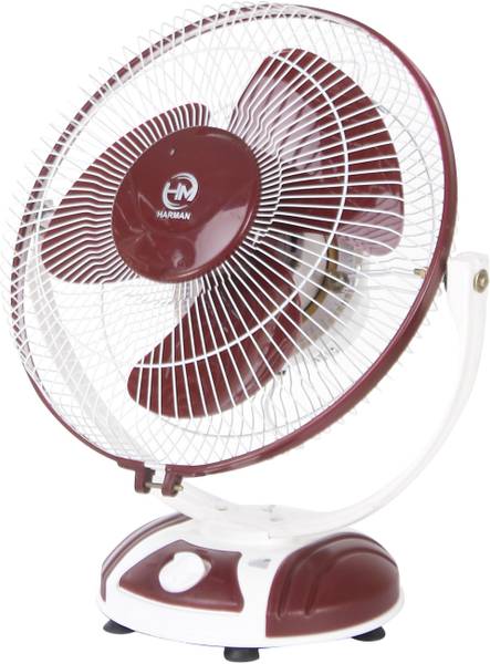 HARMAN INDUSTRIES 12 INCH 300mm Powerful High speed wall table fan, 3 speed fan for kitchen, bathroom, office, room (cherry) 300 mm Anti Dust 3 Blade ...