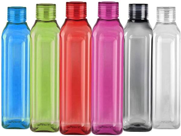 KINGSMAN MANS WEAR 6 Pieces Pattern Plastic Water bottle multi colored 1000 ml Bottle