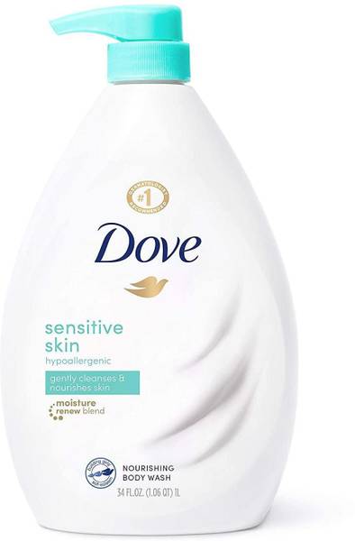 DOVE Body Wash for Softer and Smoother Skin Sensitive Skin Effectively Washes Away Bacteria While Nourishing Your Skin 1000 ML MADE IN USA