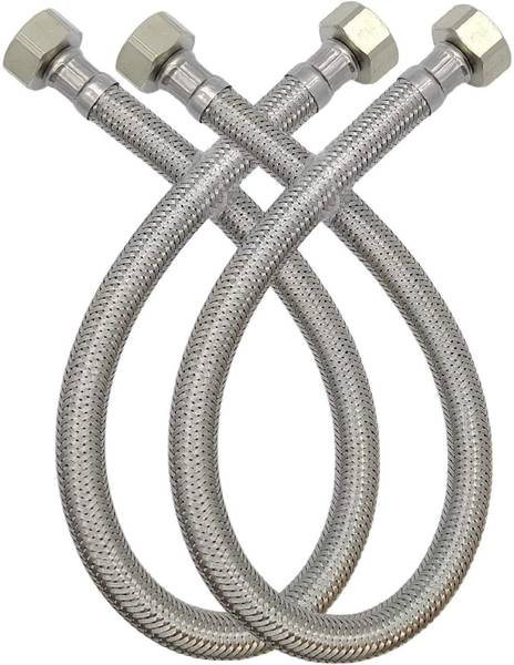 Spazio SmartBuy Premium Quality 24" (Inch) 304 Grade Stainless Steel Connection Pipe/Hose Pipe Heavy Duty, Chrome Finish For Geyser/Kitchen Accessorie...