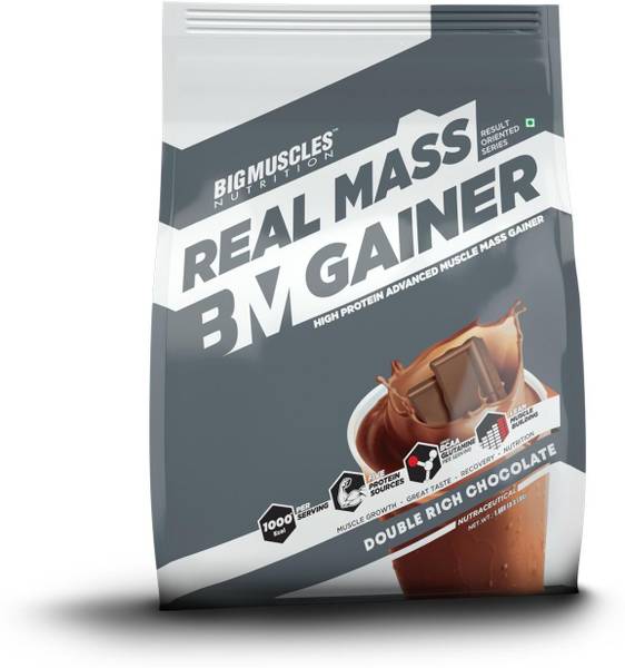 BIGMUSCLES NUTRITION Real Mass Gainer Weight Gainers/Mass Gainers  (1.5 kg, Double Rich Chocolate)