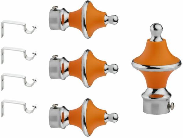 GLOXY Silver, Orange Rod Rail Bracket, Curtain Knobs, Curtain Hooks, Curtain Rods Metal