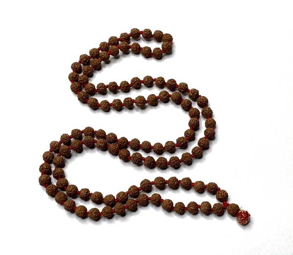 Mahant Ji 100% Original & Lab Tested 108 + 1 Chikna Pathri Indonesian Beads 5 6 7 Mukhi Rudraksha Mala (Weight 25 Gm to 30 Gm, Size 5 MM to 7 MM) with...