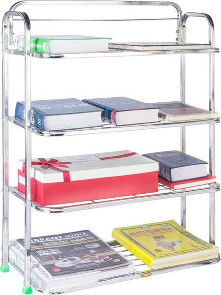 Flipkart Perfect Homes Studio Pure Stainless Steel Book Stand Metal Open Book Shelf