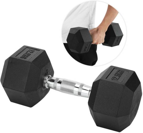 yash fitness Hexa Dumbbell single (12.5kgX1) Hexagon Dumbbell for Home Gym Workout Fixed Weight Dumbbell