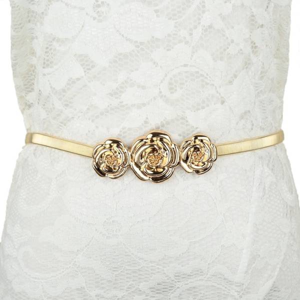TREXEE Girls Party, Formal, Evening, Casual Gold Metal Belt